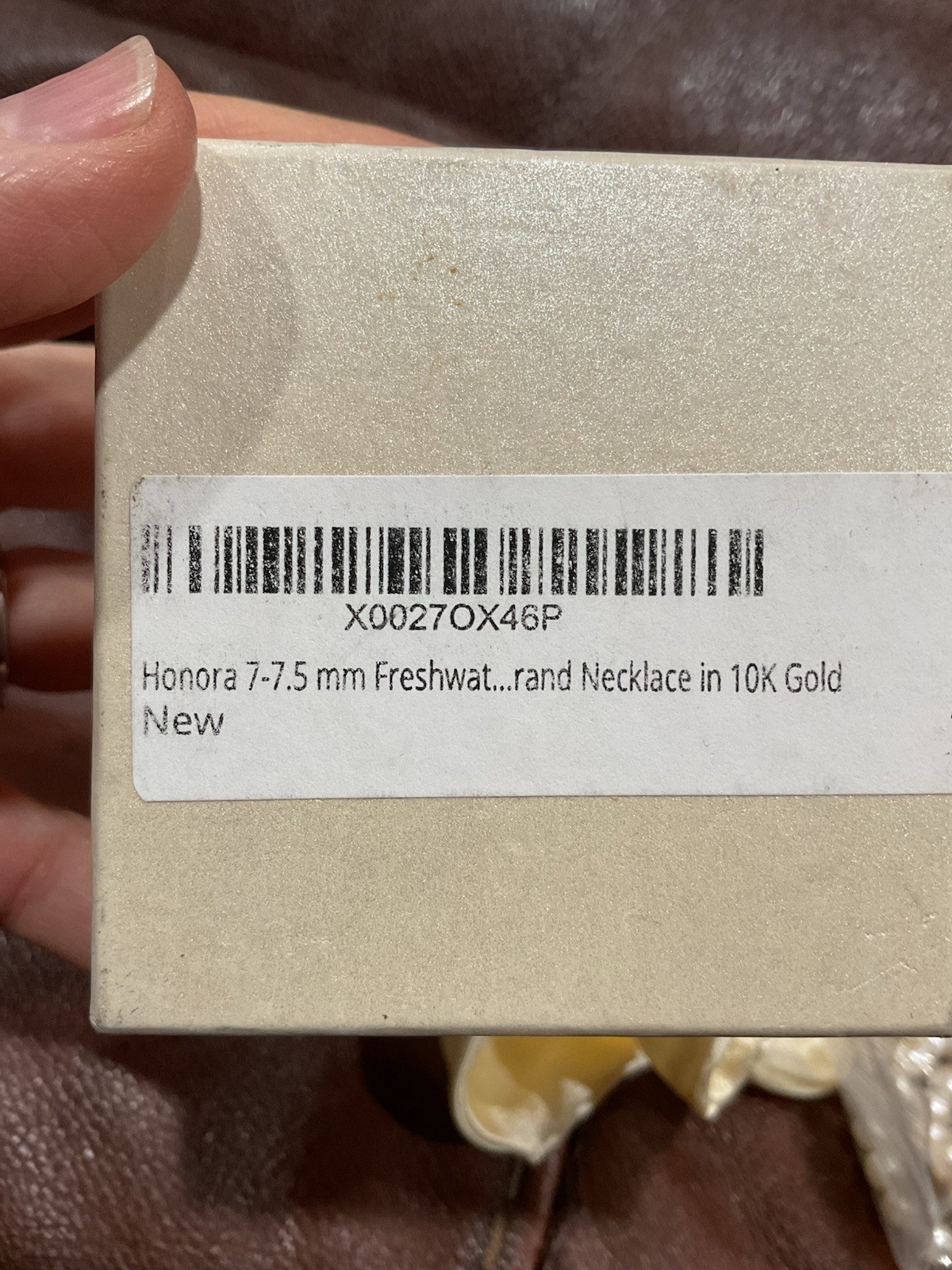 New 10k Solid Gold HONORA Genuine 18″ Strand of 7-7.5mm Cultured Pearl Necklace