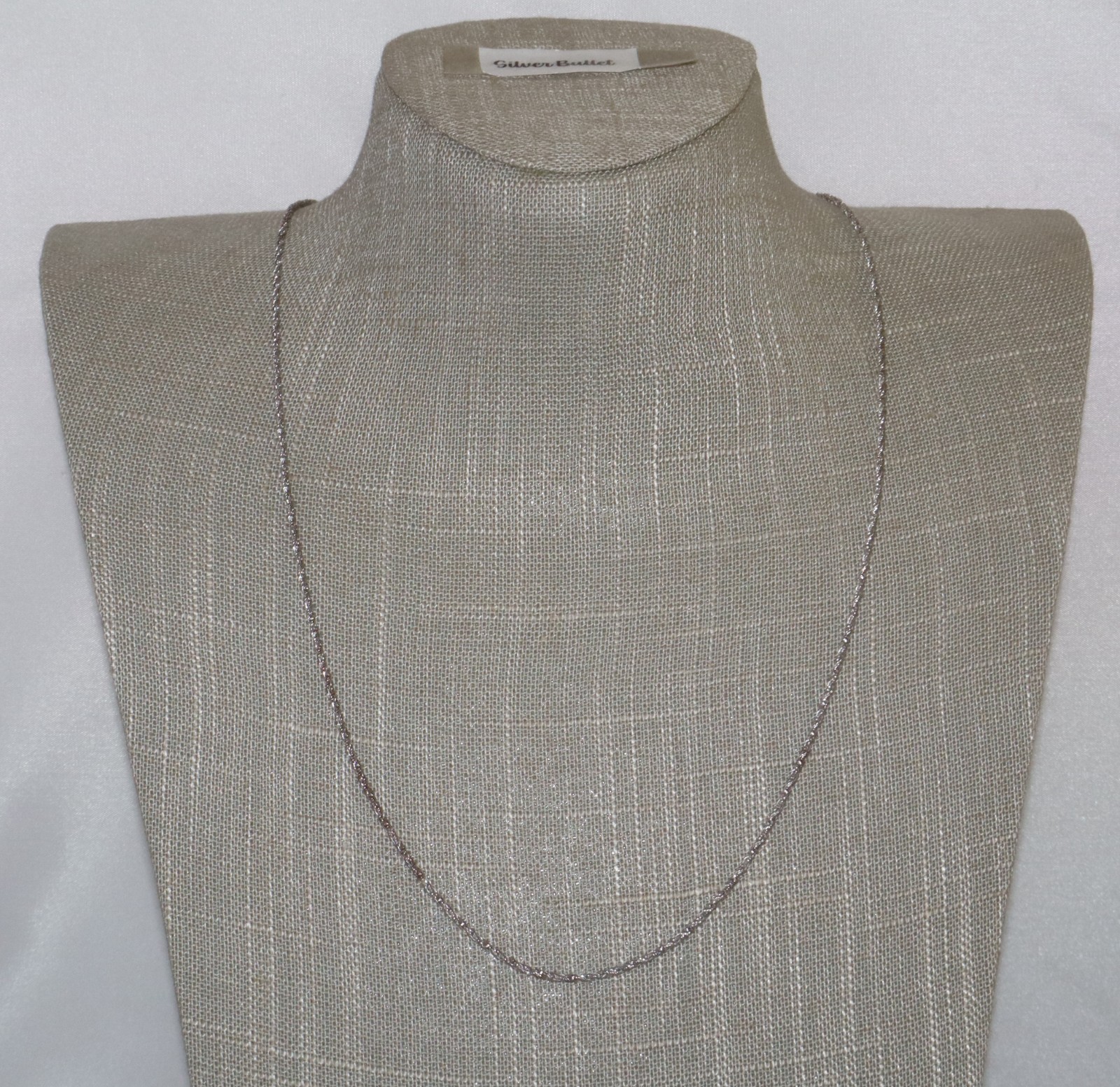 AHM 24″ 925 Silver Woven Twisted Rope Style Chain Necklace “Italy” 1 MM Wide