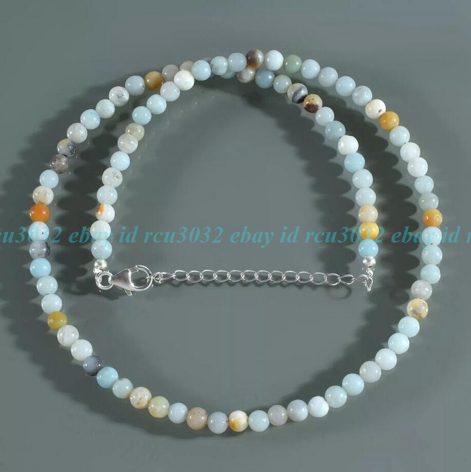 6mm Natural Multicolor Amazonite Round Gemstone Beads Necklace 16-28in