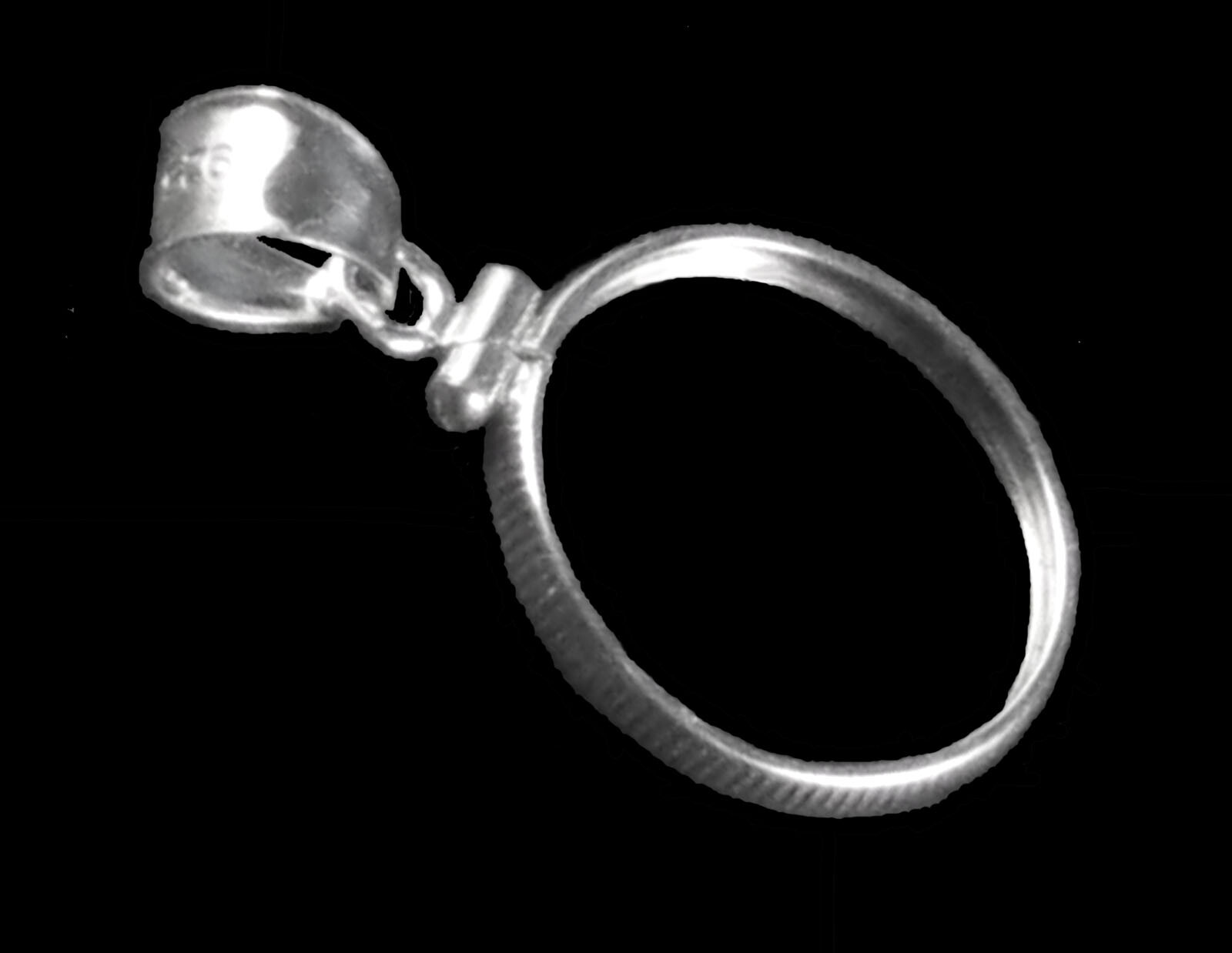 Coin Bezel Mount Frame for U.S. Dime Reeded Edge Sterling Silver Soldered Bail