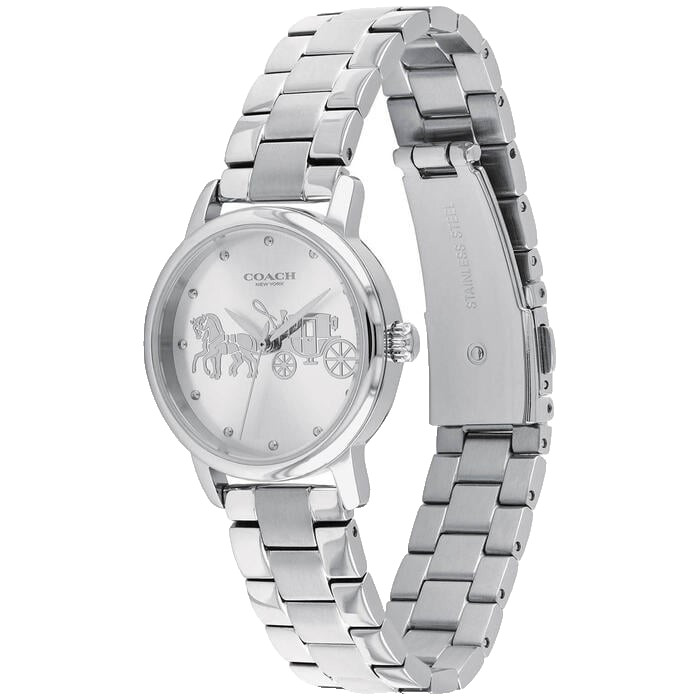 COACH GRAND 14502975 SILVER DIAL & STAINLESS STEEL BRACELET 28MM WOMENS WATCH