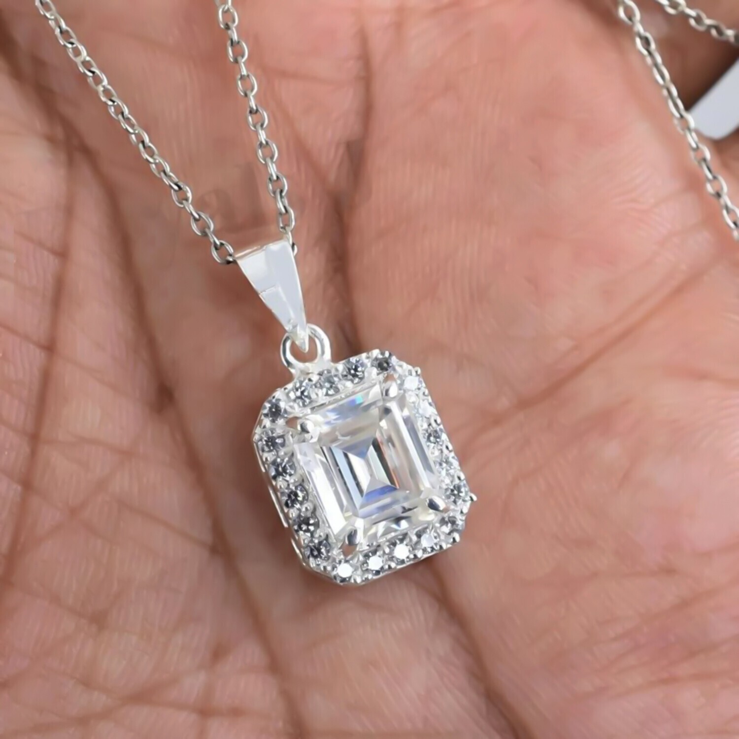 2.45 Ct Certified Diamond Pendant 925 Silver for Wedding or Holiday Gift