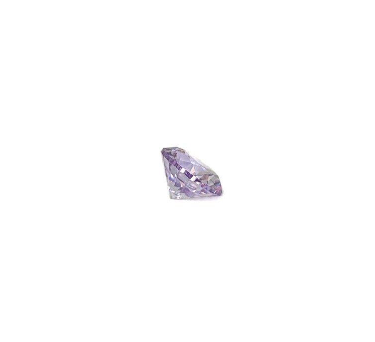 Round Faceted Lavender Cubic Zirconia Gemstone