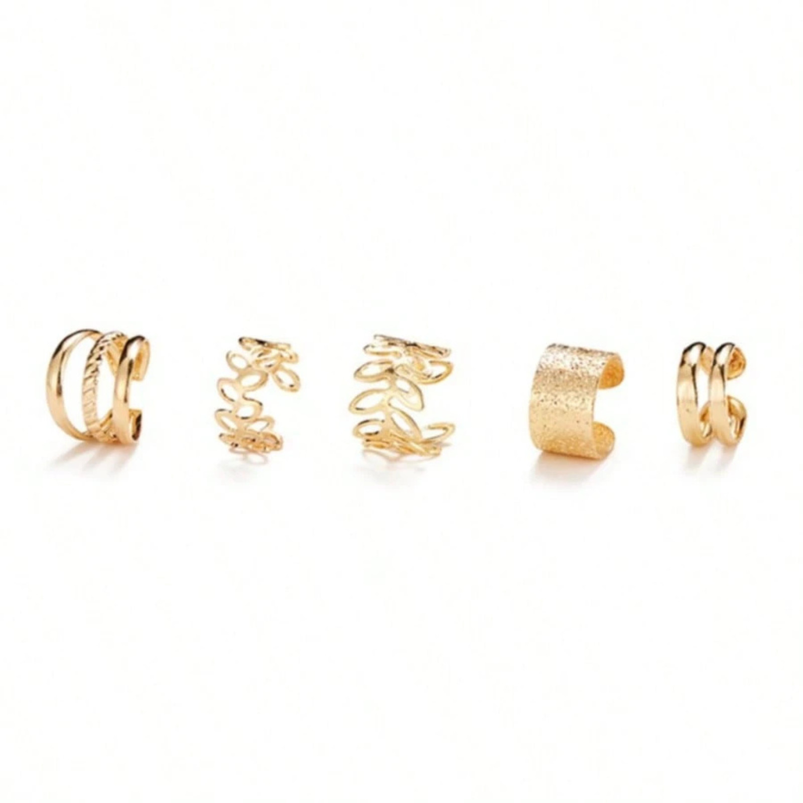 5X Adjustable Ear Cuffs Clip-On Earrings Non-Piercing Fashion Jewelry for Unisex
