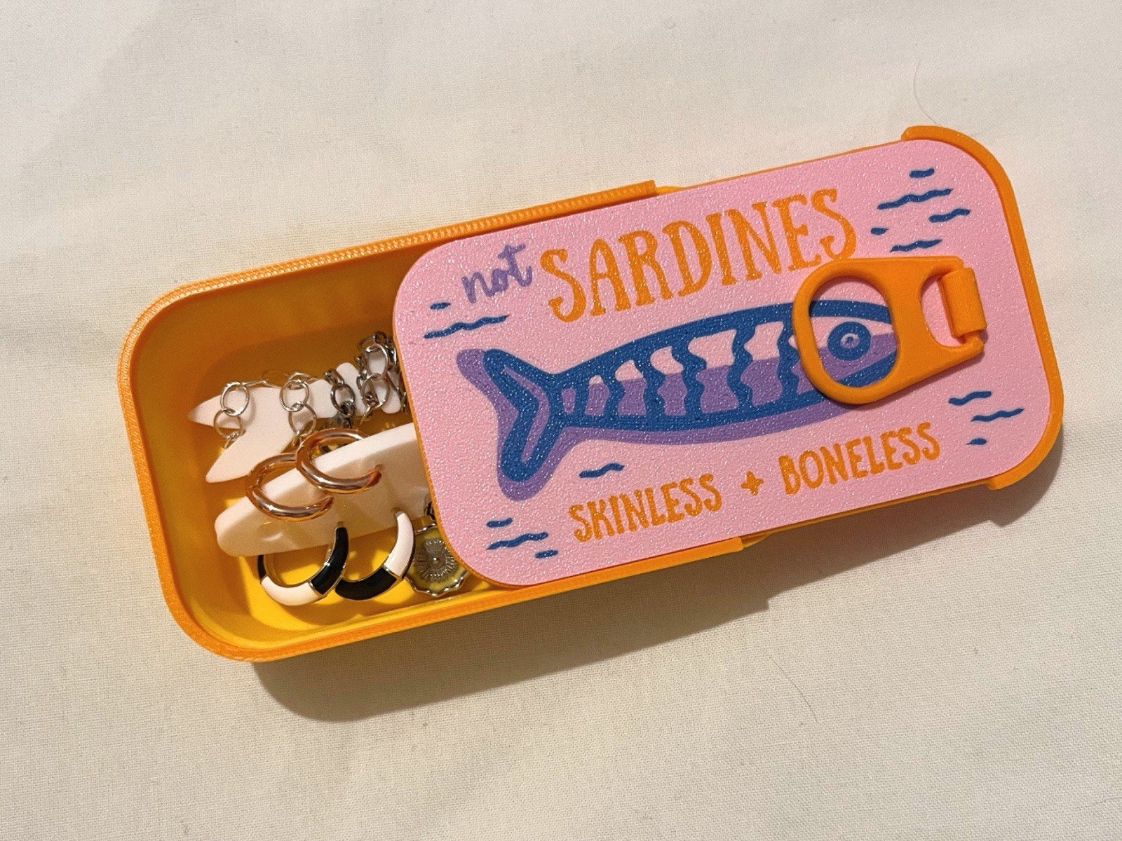 Sardines Jewellery Box Travel Case for Women Jewelry Organizer Portable Storage