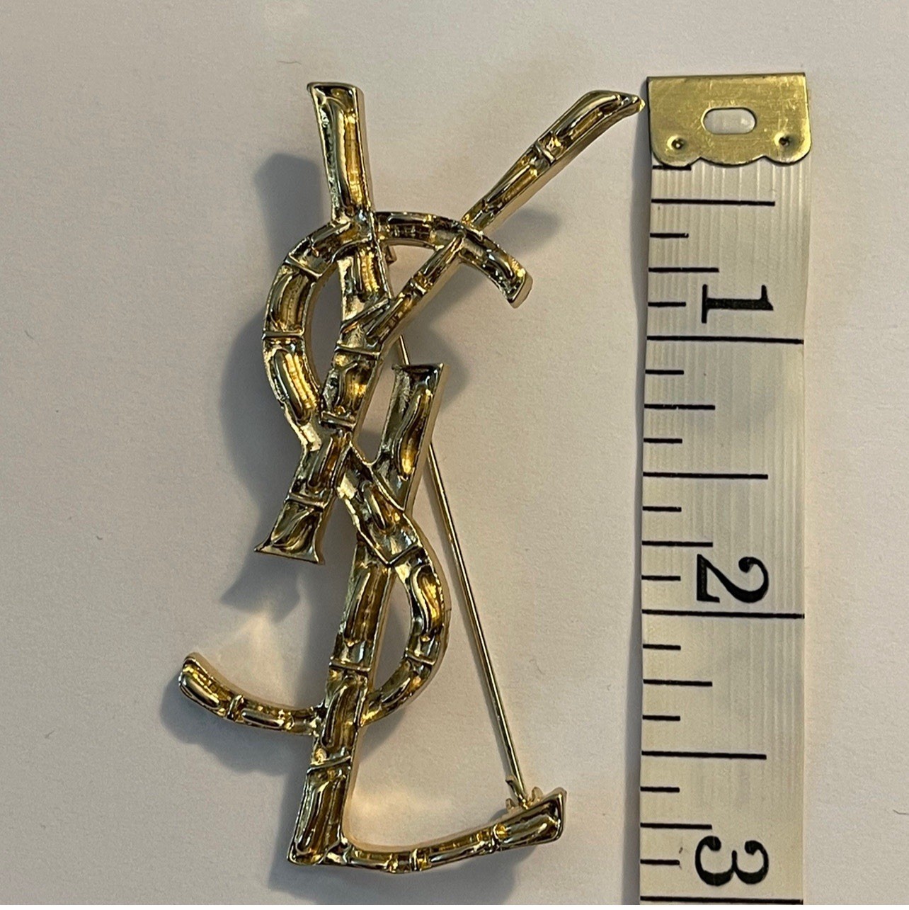 YSL – Yves Saint Laurent – Large Crocodile Logo Brooch – European GWP Pin