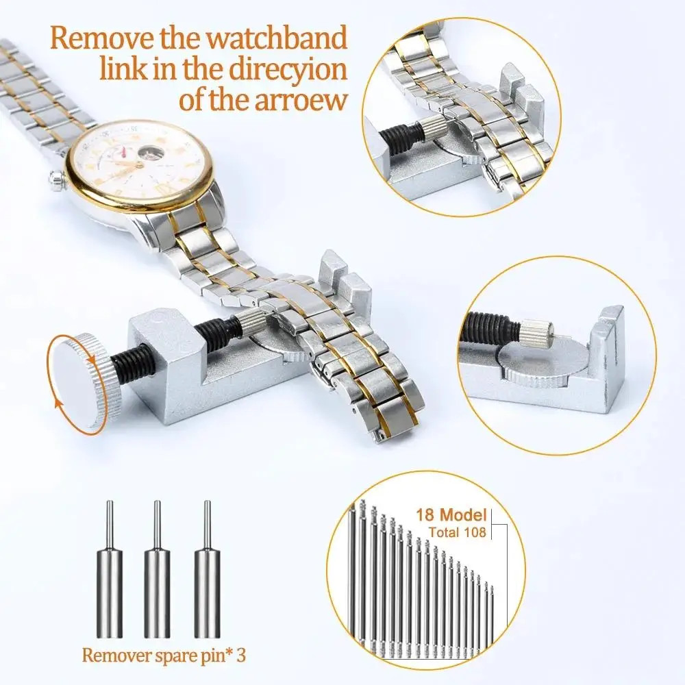 Watchmaker Repair Kit – Back Case Opener, Spring Bar & Link Pin Tool for watch