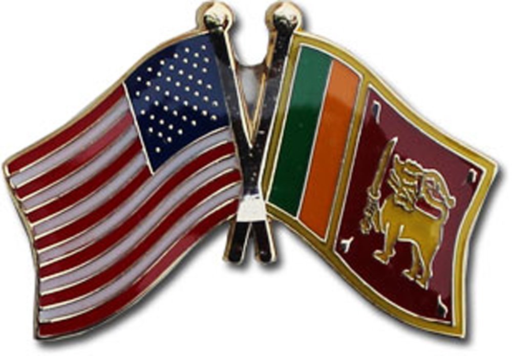 Pack of 3 International SRI LANKA Flag & US Crossed Double Flag Lapel Pins