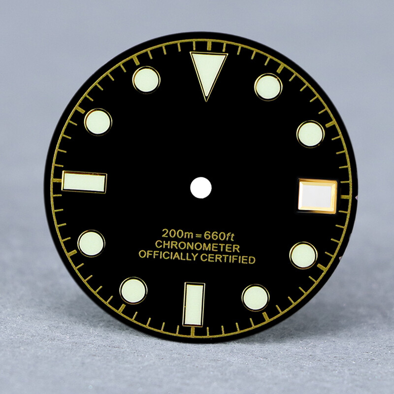 28.5mm dial matt black retro Tudor NH35 dial modified universal SKX007 BGW9 lume