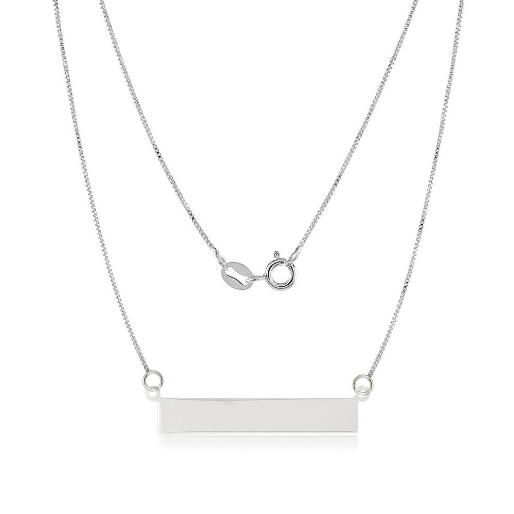 Sterling Silver ID, Name Charm, Necklace Replacement 0.7mm Box Chain, Made Italy