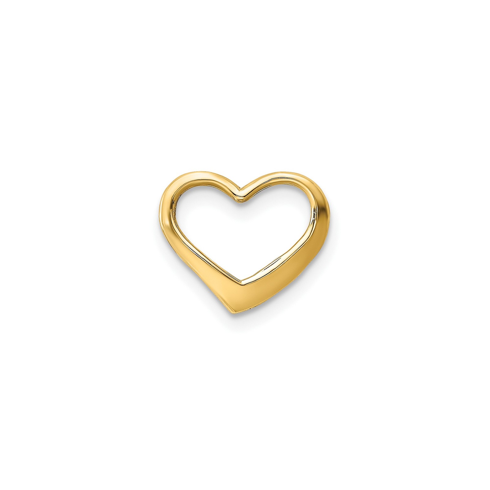 14k Yellow Gold Open Heart Pendant Minimalist Love Charm for Women Anniversary