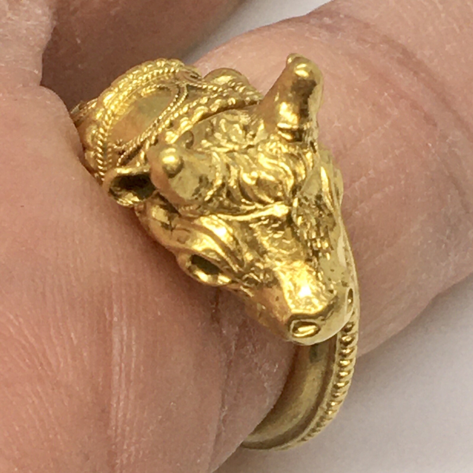 Antique 22K GOLD El Toro Ring 7.7 Gram Size 5 Adjustable Granulation Hand Made