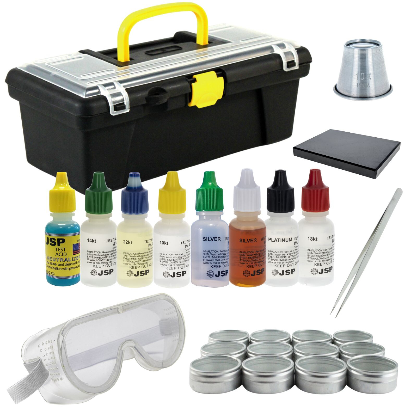 ToolTreaux Complete Gold Silver Platinum Testing Solution Kits with Stone