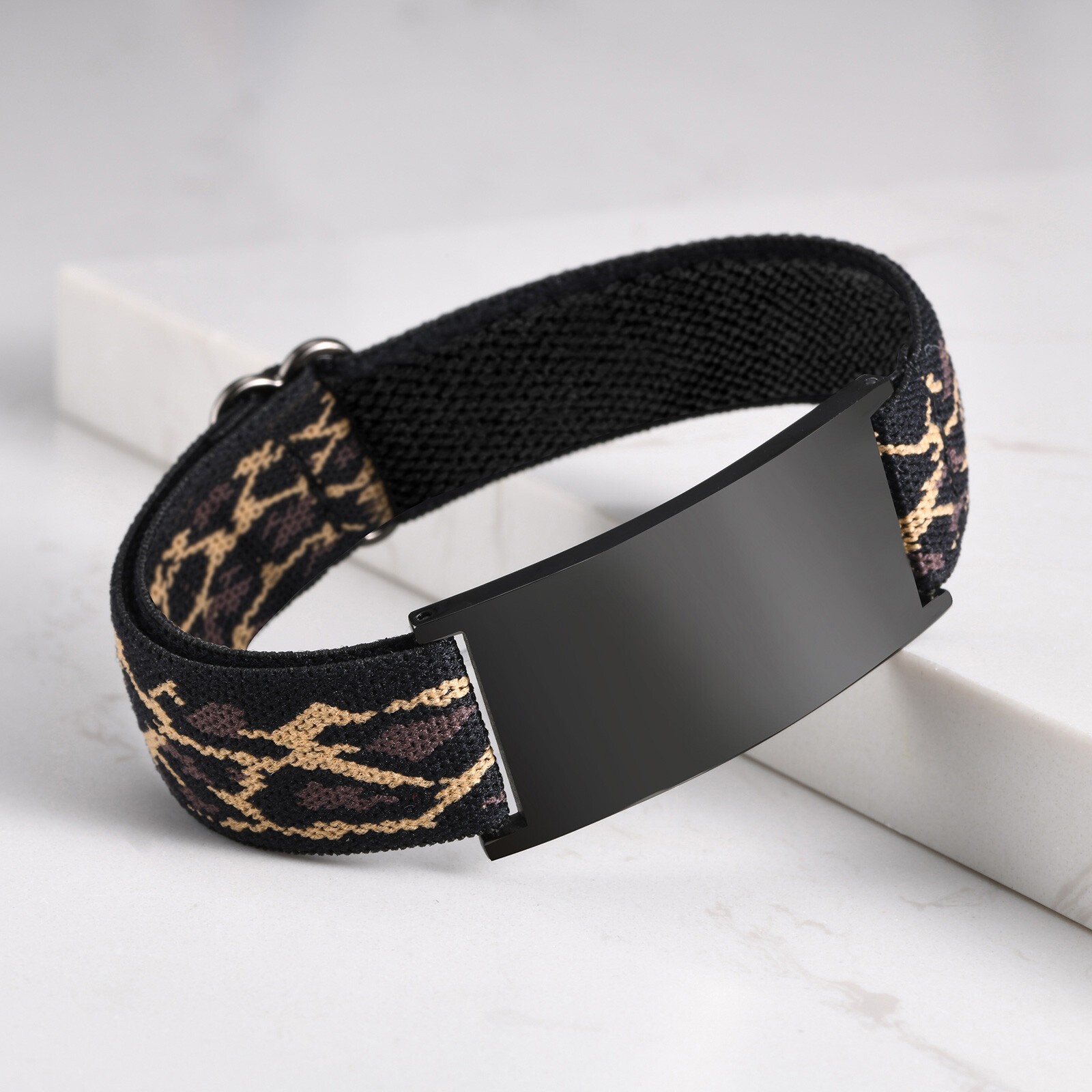 Personalized Medical Alert ID Bracelet Elastic Emergency Bangle Wristband Unisex