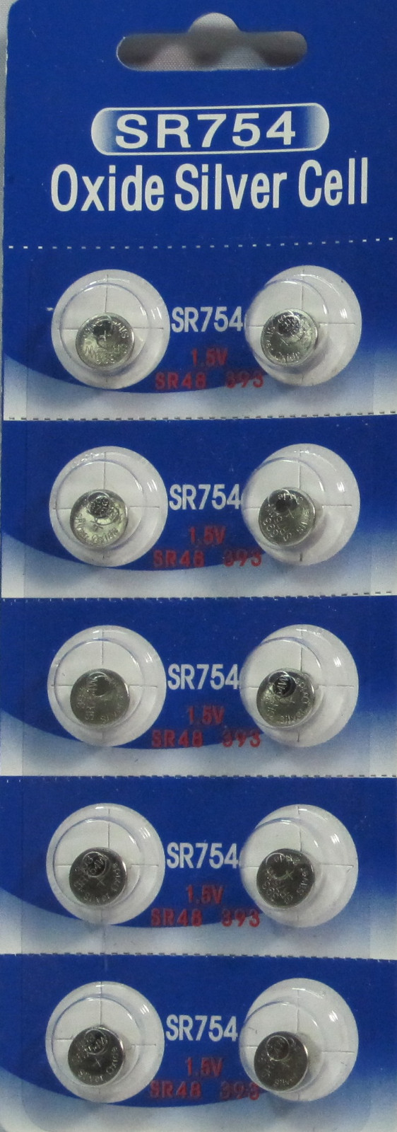 393 SR48SW SR754 Silver Oxide Button Cell Battery 10 PACK