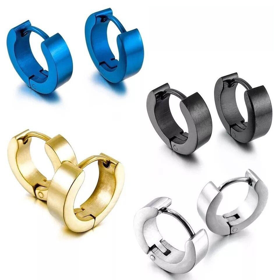 4PCS Men Women Stainless Steel Hoop Earrings Small Hoop Huggie Ear Piercings