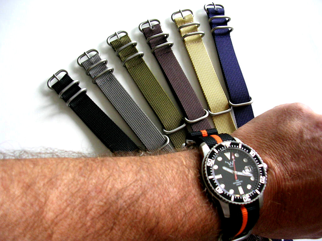 20mm Brown NATO G10 UTC HD nylon bond watch band strap IW SUISSE 18 20 22 24mm