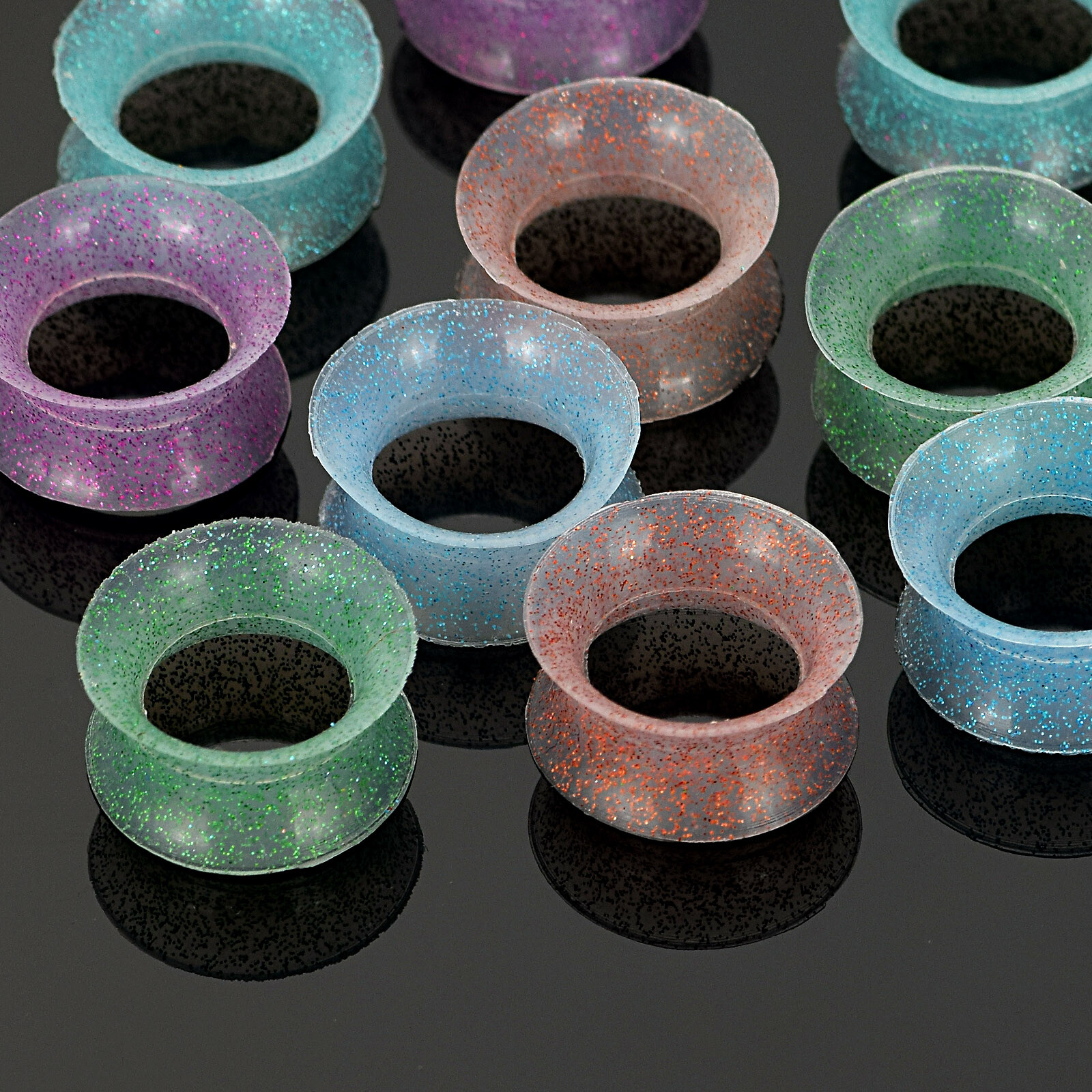 6-100Pcs Ear Gauge Silicone Tunnel Plugs Flexible Stretching Kit Random 2g-3/4″