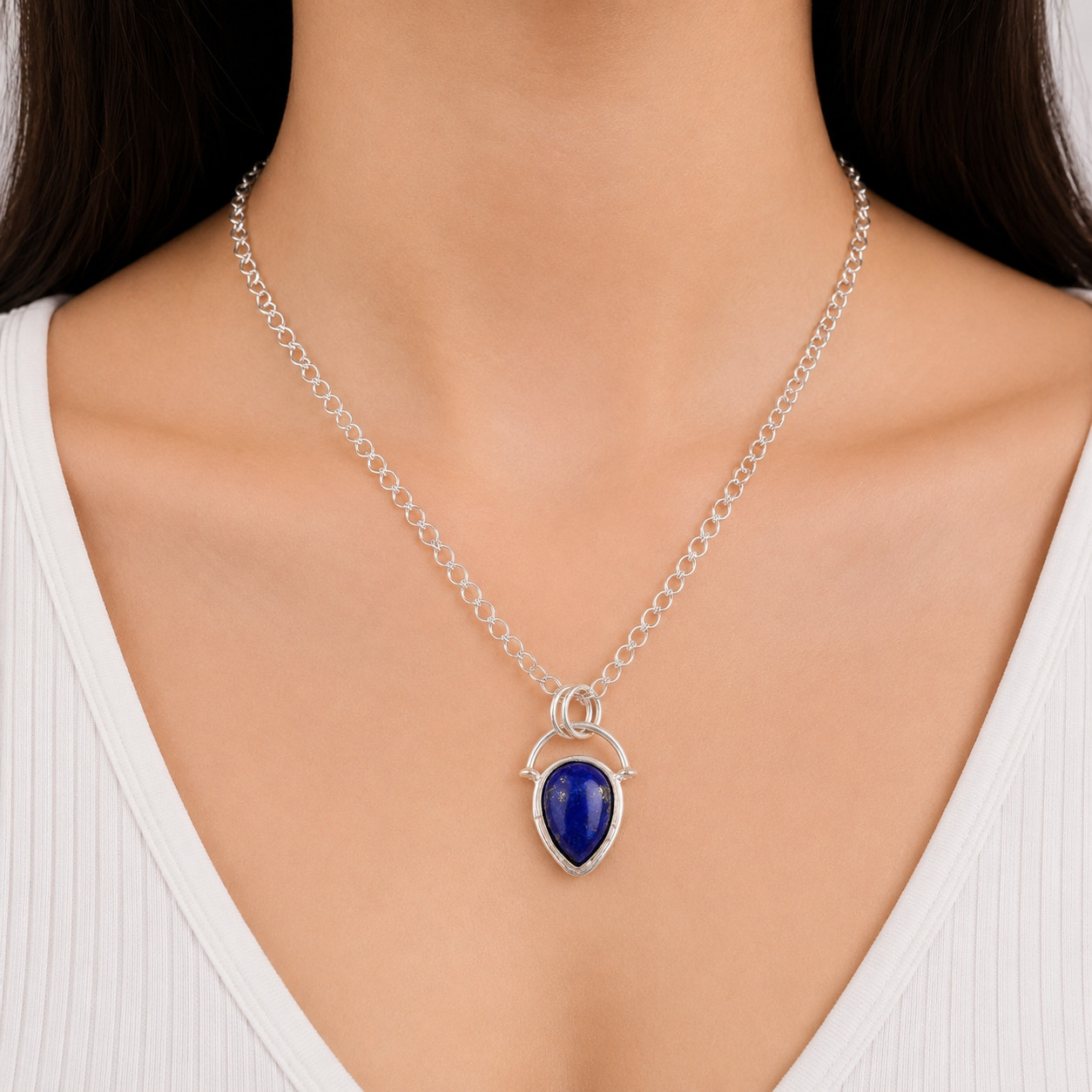 925 Silver Lapis Lazuli Gemstone Jewelry Handmade Pendant 1.01″For Birthday Gift