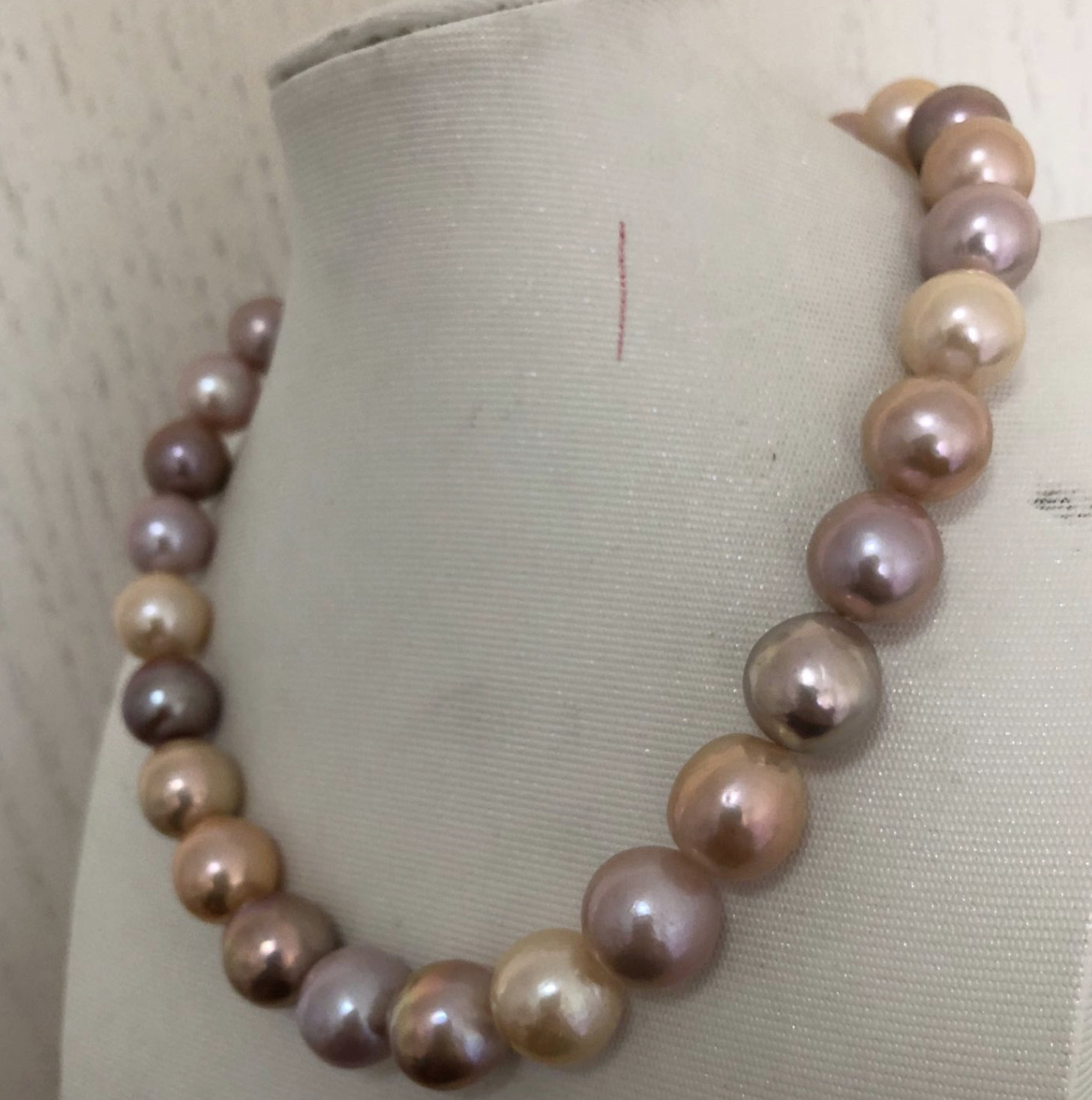 HUGE 17″12-15MM NATURAL SOUTH SEA GENUINE PURPLE LAVENDER ROUND PEARL NECKLACE 3