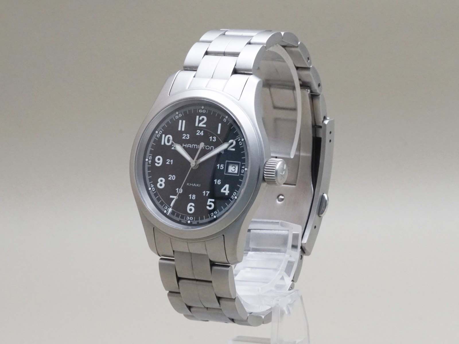 Hamilton Khaki Field H682011 Quart Men’s Watch 38mm Black Dial Date From JAPAN