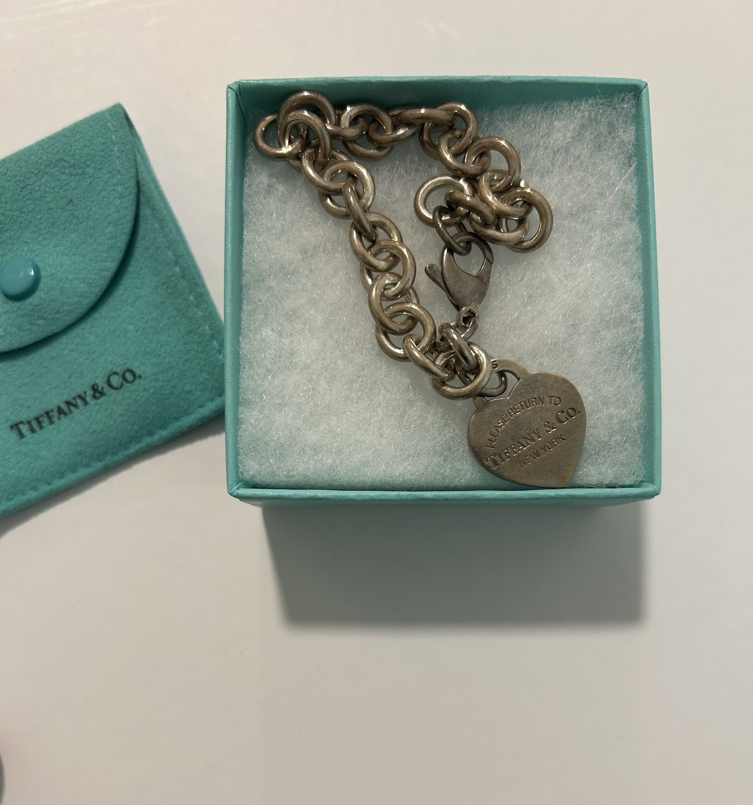 Tiffany & Co. Return to Tiffany Heart Tag 925 Silver Cable Bracelet