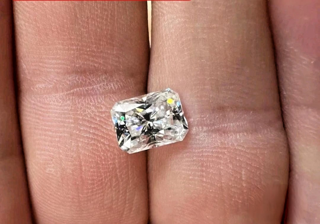 2 CT Radiant Cut D-E Color VVS1 Moss Diamond 7×9 MM gemstone For Jewellery