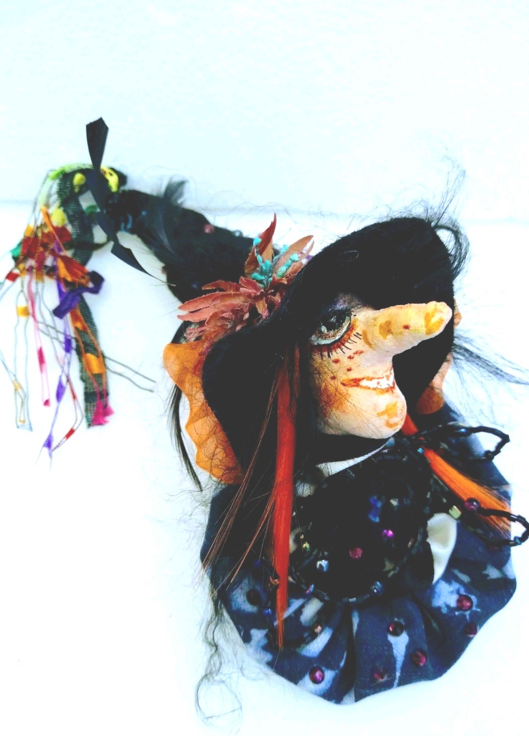 Halloween Witch Brooch Fashion Jewelry 5″ Cloth Handmade 5″ Inch New