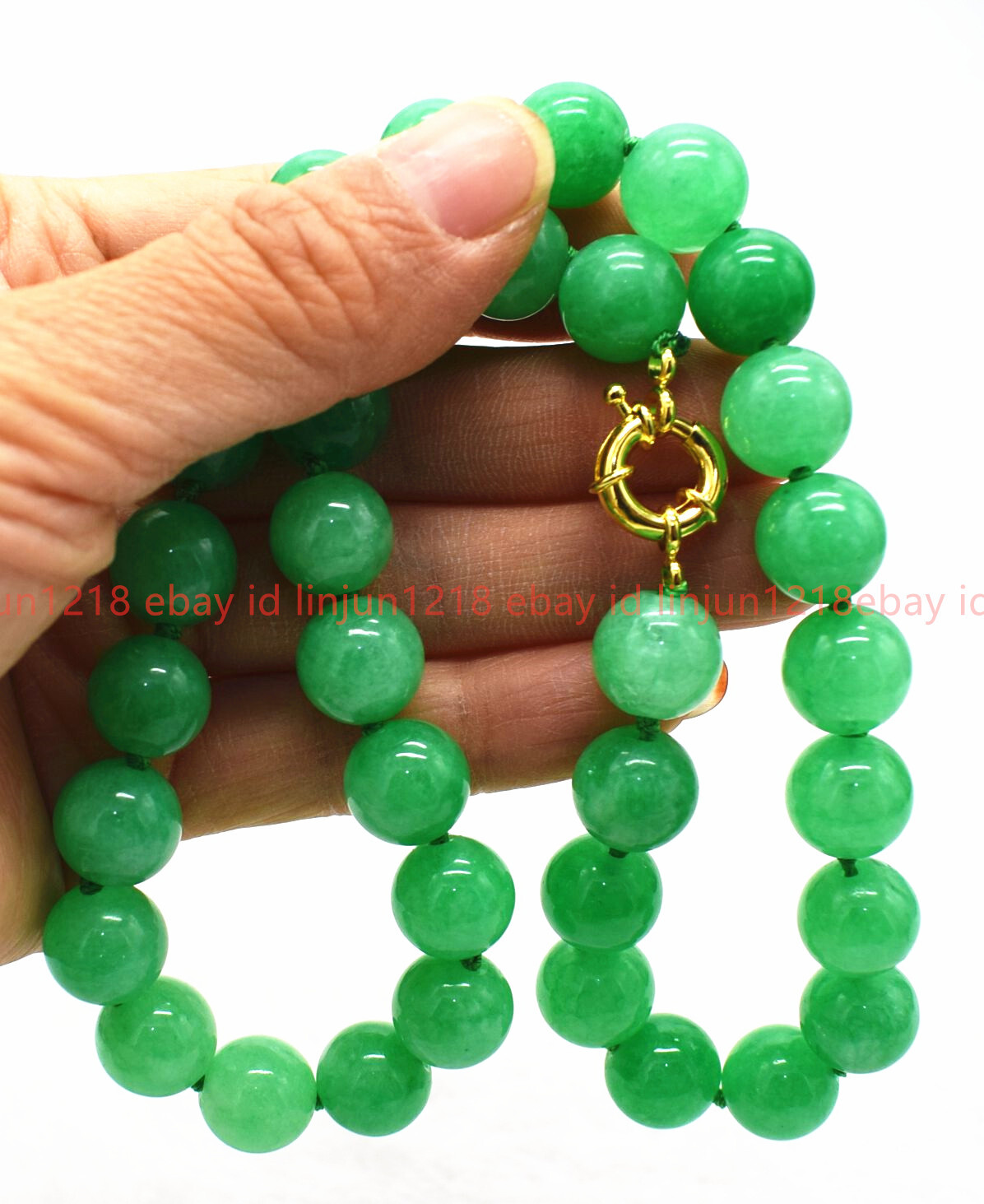 Pretty Natural 8/10/12mm Green Jade Jadeite Gems Round Beads Necklace 16-36in