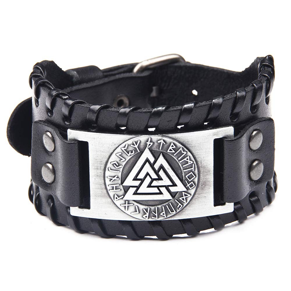 Juland Punk Braided Rope Alloy Bracelet Bangle Wristband 10 inch, Triangle