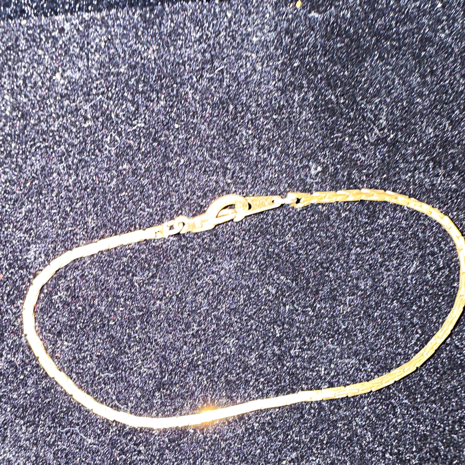 Vintage Gold-Tone Chevron Herringbone Chain Bracelet
