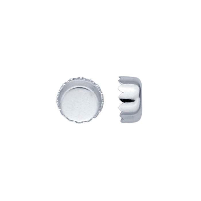 Twenty 4mm Round Serrated Sterling Silver Bezel Cup 32gauge Settings