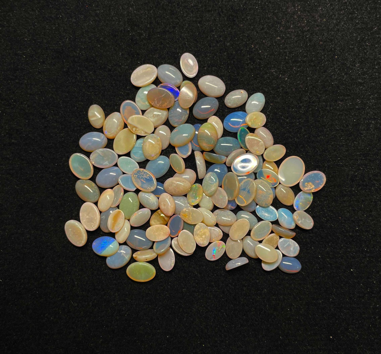Natural Australian Opal Oval Cabochon Loose Gemstone Lot 30 Pcs 4*6-5*7 MM 10 CT