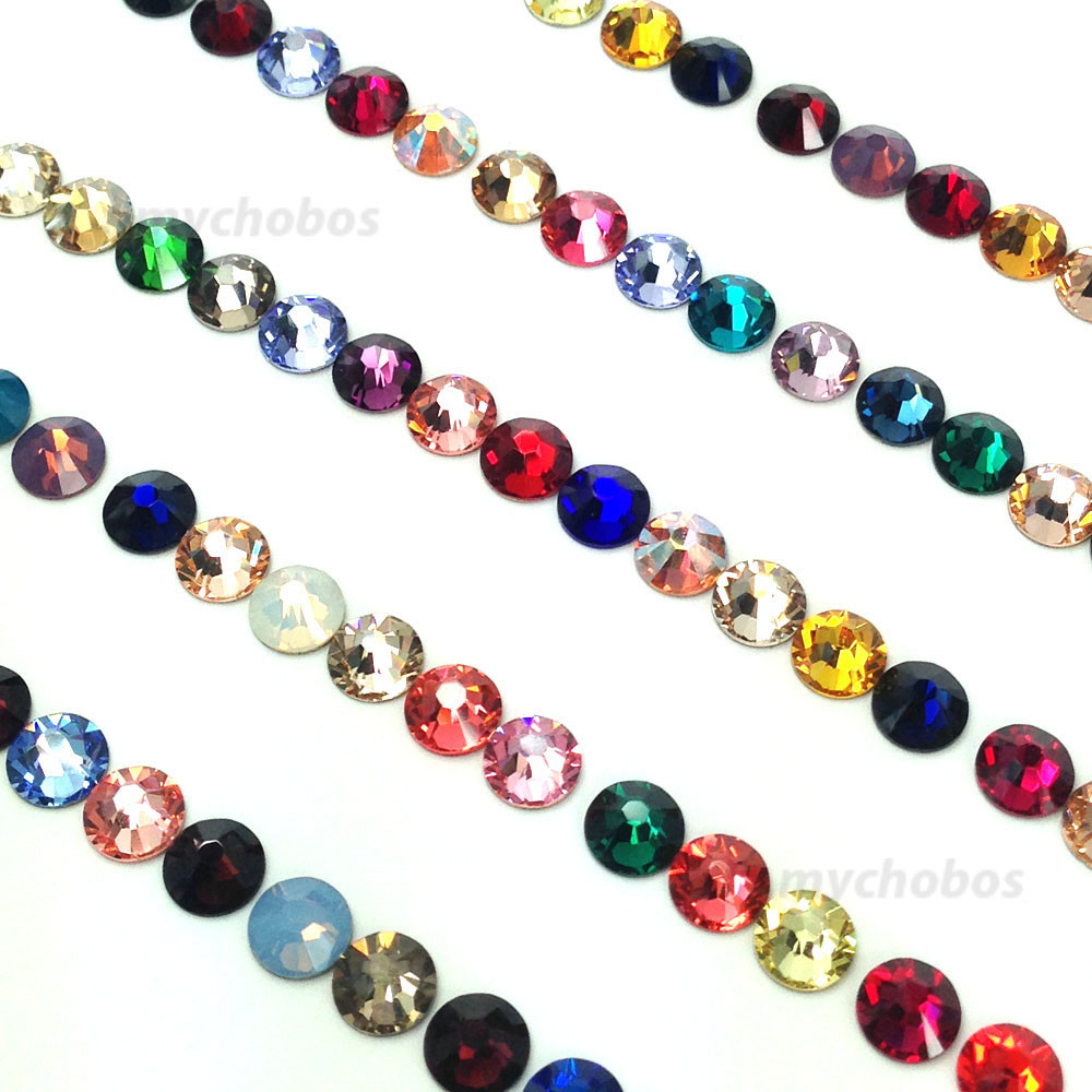 HOTFIX Assorted Mix Colors Swarovski 2078 12ss Crystal Flatbacks 3mm ss12