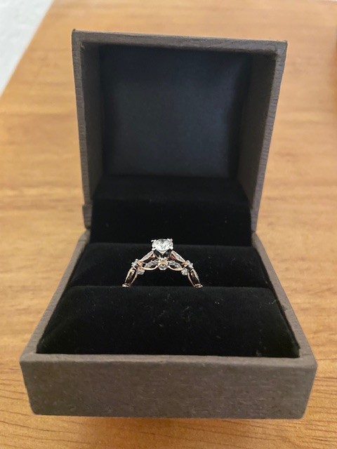 .75 CTW/.50 CTR Engagement & .16 CTW Wedding Ring Set in Rose Gold Settings