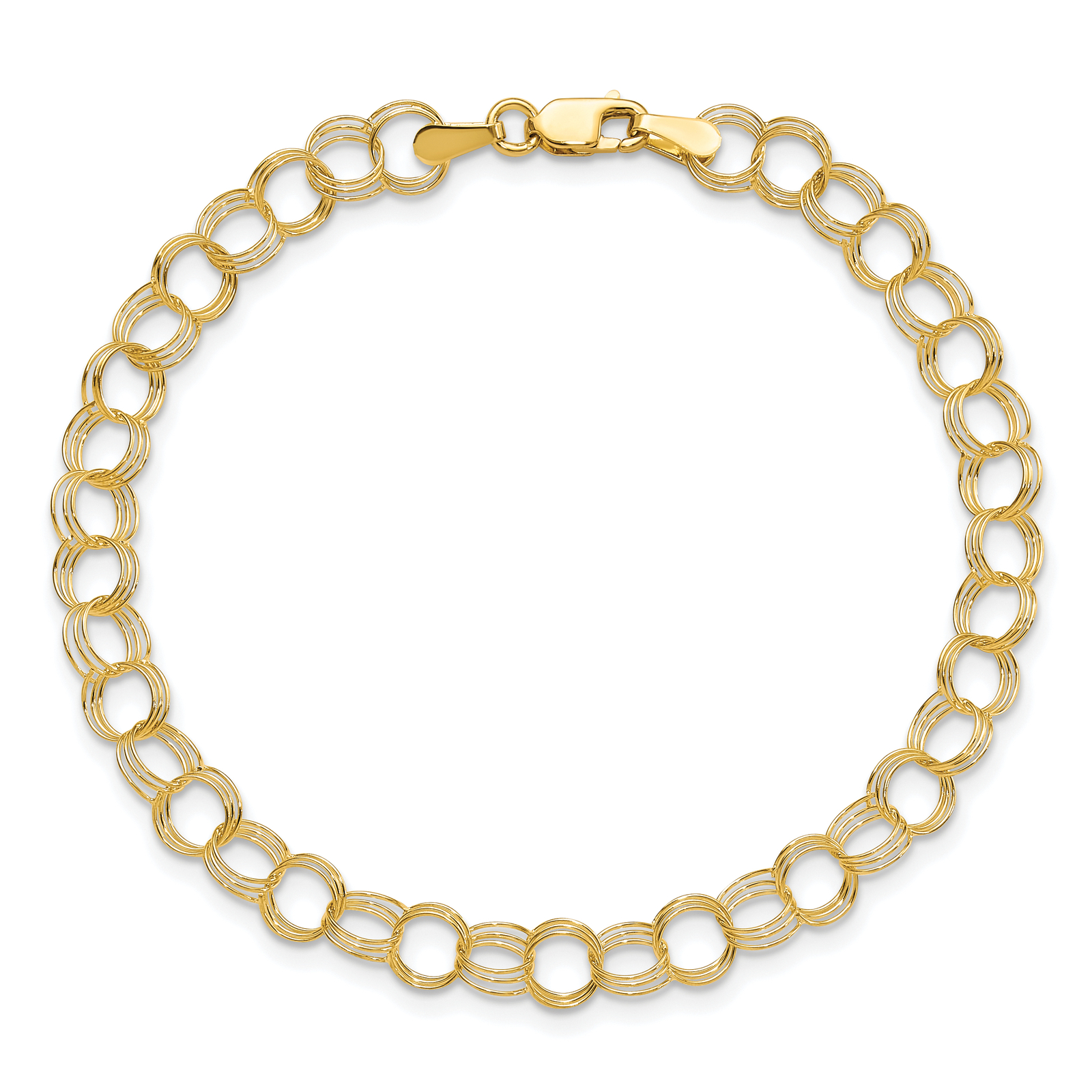 10k Triple Link Charm Bracelet 10CH10
