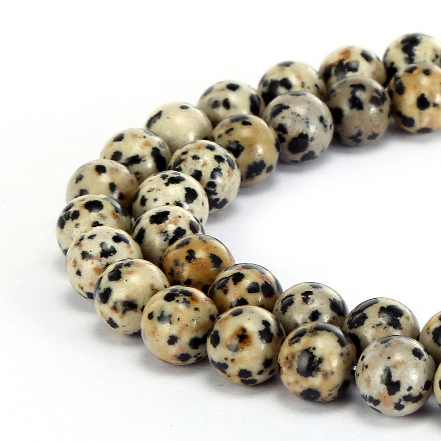 Dalmatian Jasper Smooth Round Beads 4mm 6mm 8mm 10mm 12mm Approx 15.5″ Strand