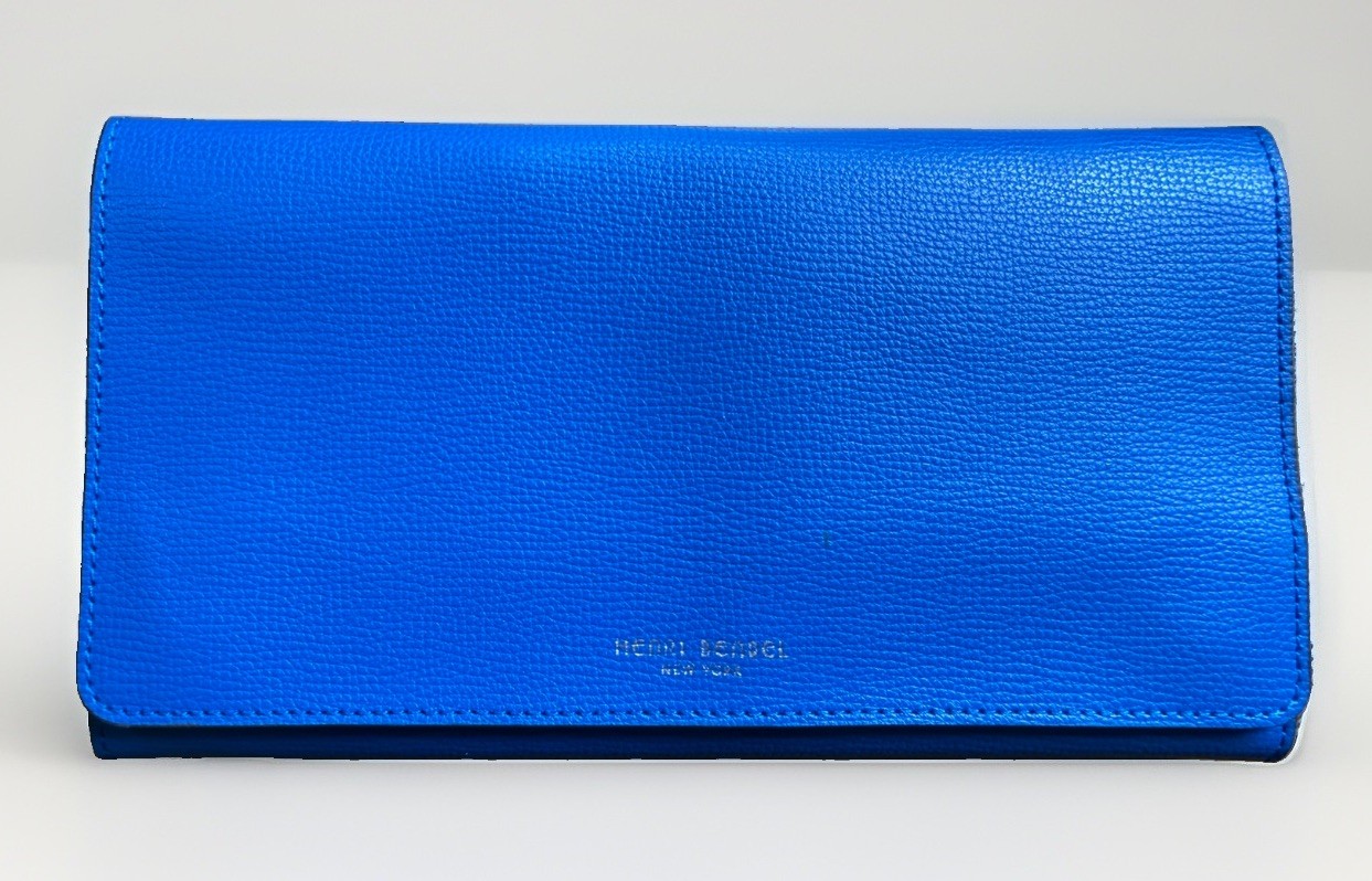 Henri Bendel Blue Travel Jewelry Organizer Case Roll Zip Storage New NWOT