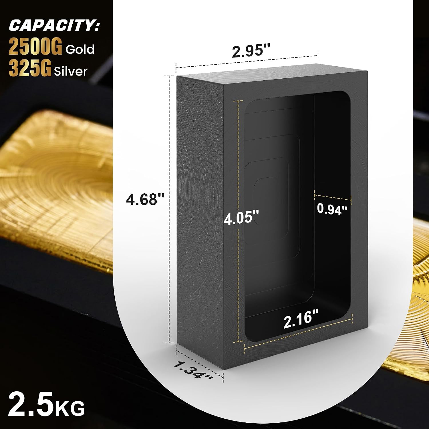 Mmasters 2.5Kg Premium Graphite Ingot Mold for Metal Casting – High-Purity