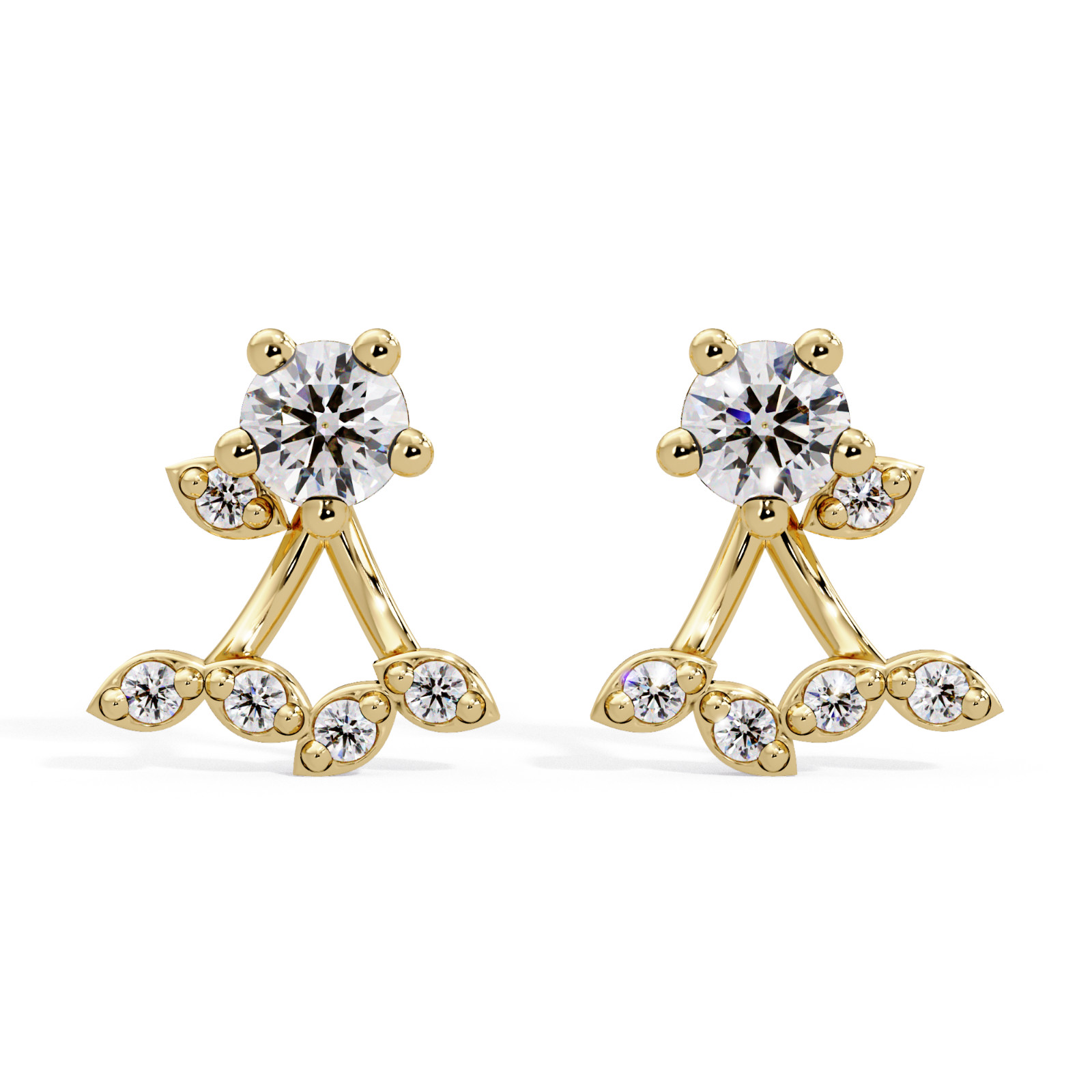 0.70 CTW Round Lab Grown Diamond Cherry Stud Earring DEF VVS 925 Sterling Silver