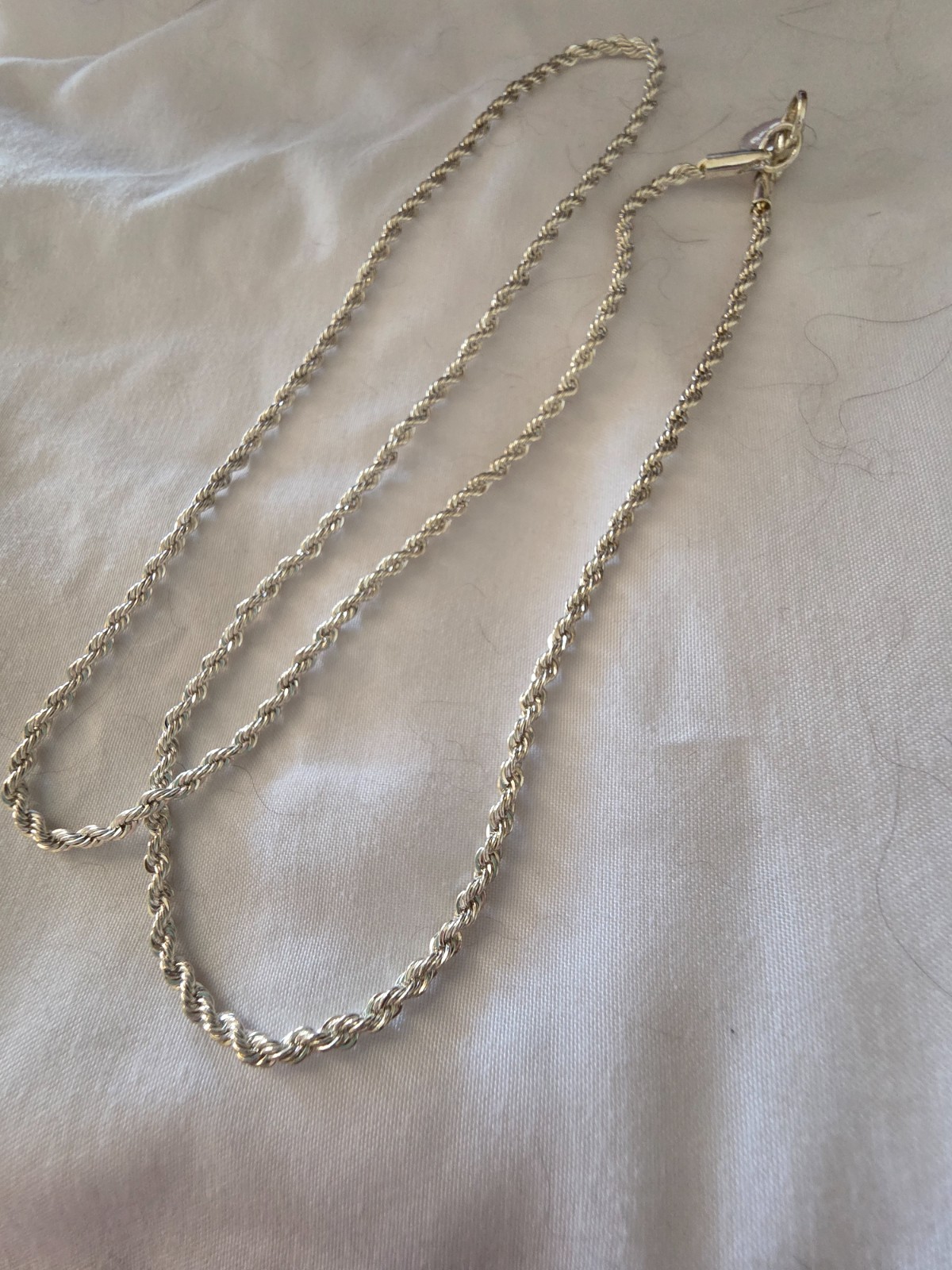 sterling silver rope chain necklace