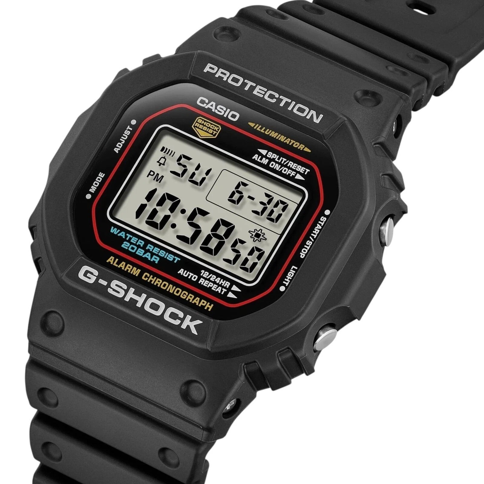 G-Shock Digital Grey Dial Black Resin Band Watch DW5600RL-1DR