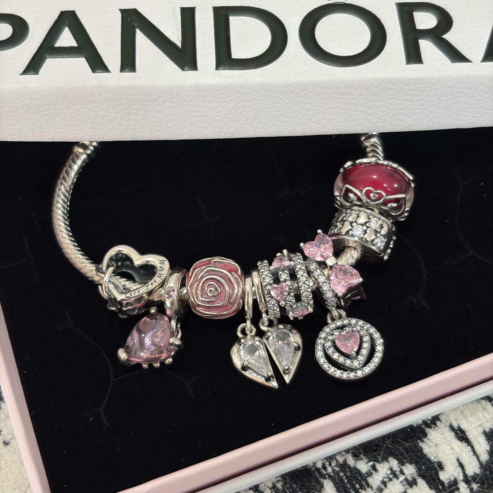 100% NEW PANDORA 925 Silver Splittable Mother & Daughter Dangle Charm, 792643C01