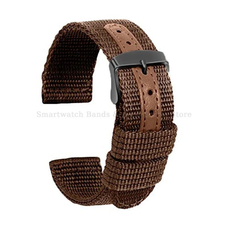 18mm 20mm 22mm 24mm Military Canvas Nylon Wrist Watch Band Strap Bracelet Sport