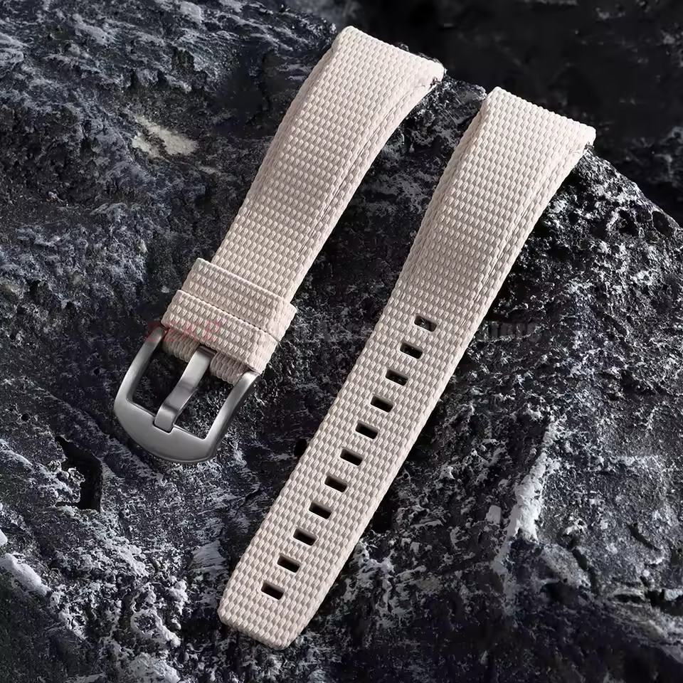Curved End FKM Rubber Watch Strap 20mm 21mm 22mm Military Sport Band