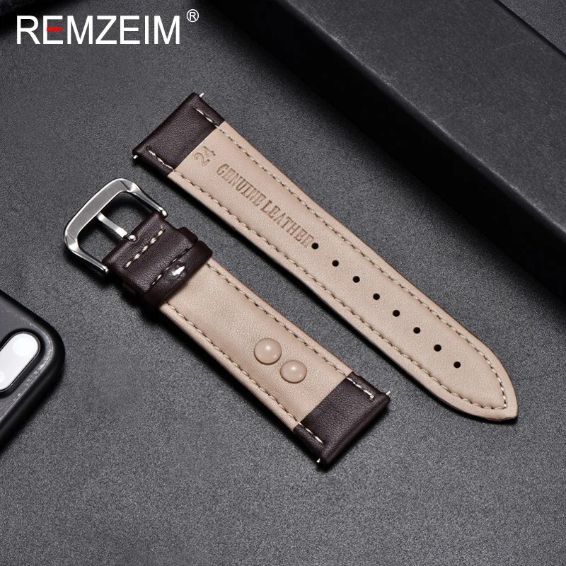 16mm 18mm 20mm 22mm 24mm Genuine Leather Watch Band Strap Bracelet