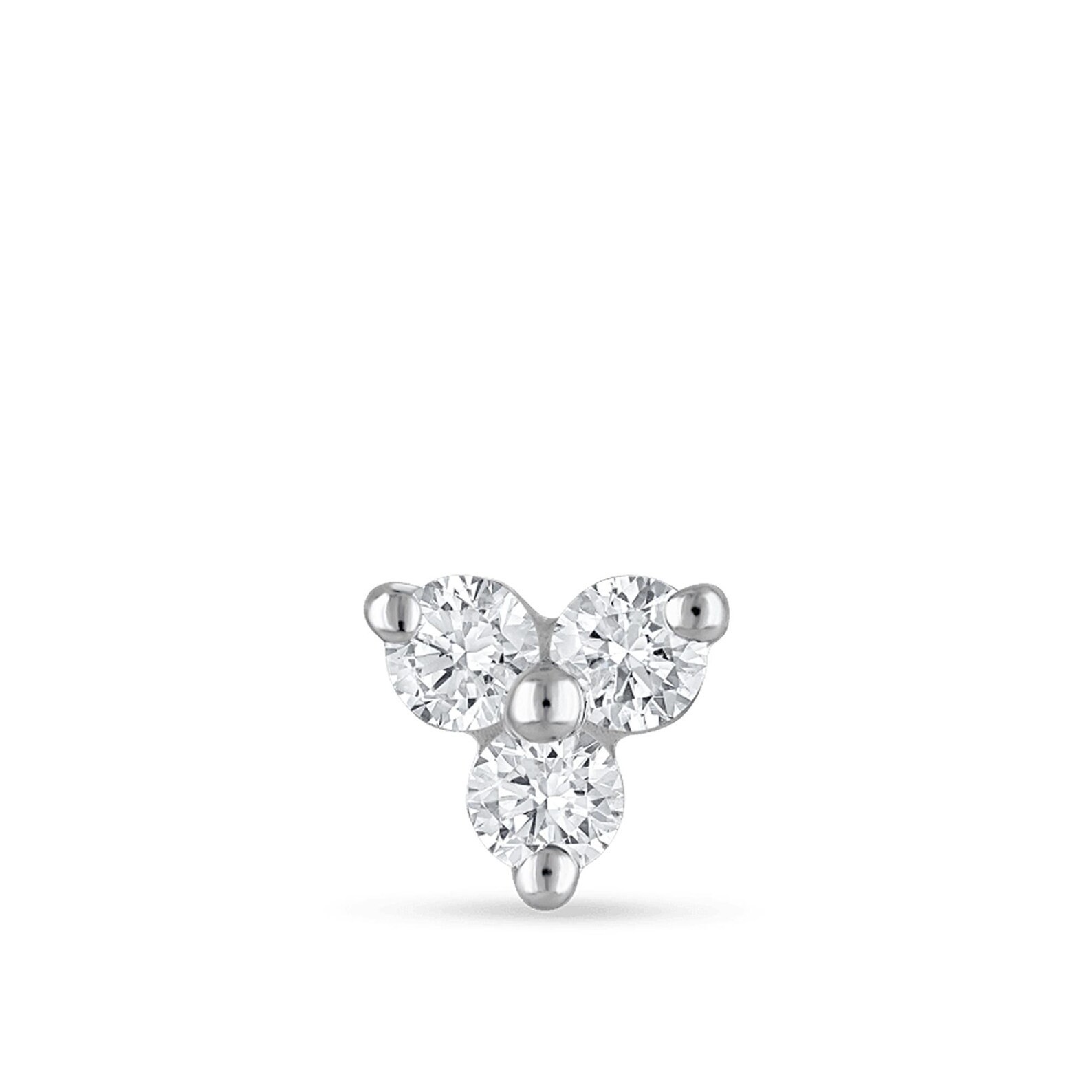 925 Sterling Silver Trinity Moissanite Helix Conch Cartilage Stud