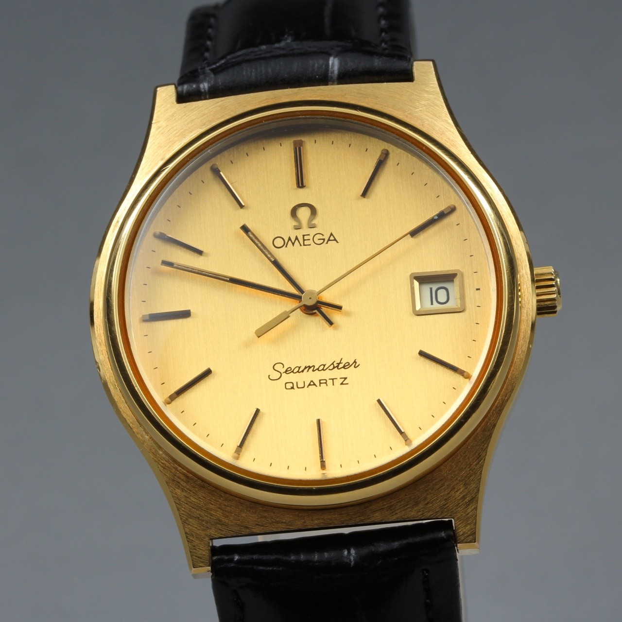 [Near MINT] OMEGA Seamaster Cal.1342 Push Crown Quartz Men’s Watch From JAPAN
