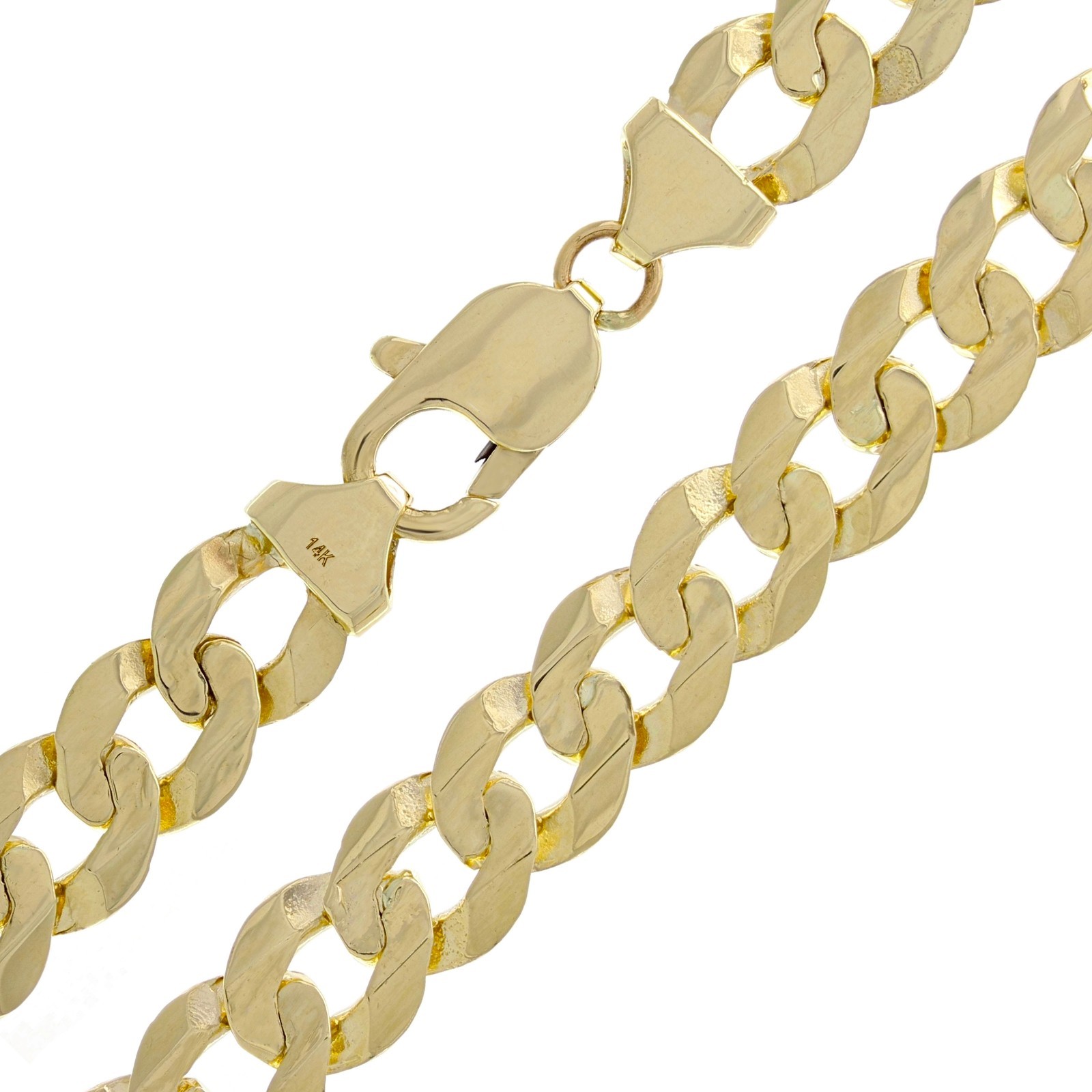 14k Yellow Gold Solid Curb Cuban Link Chain Necklace 26″ 9mm 55.1 grams