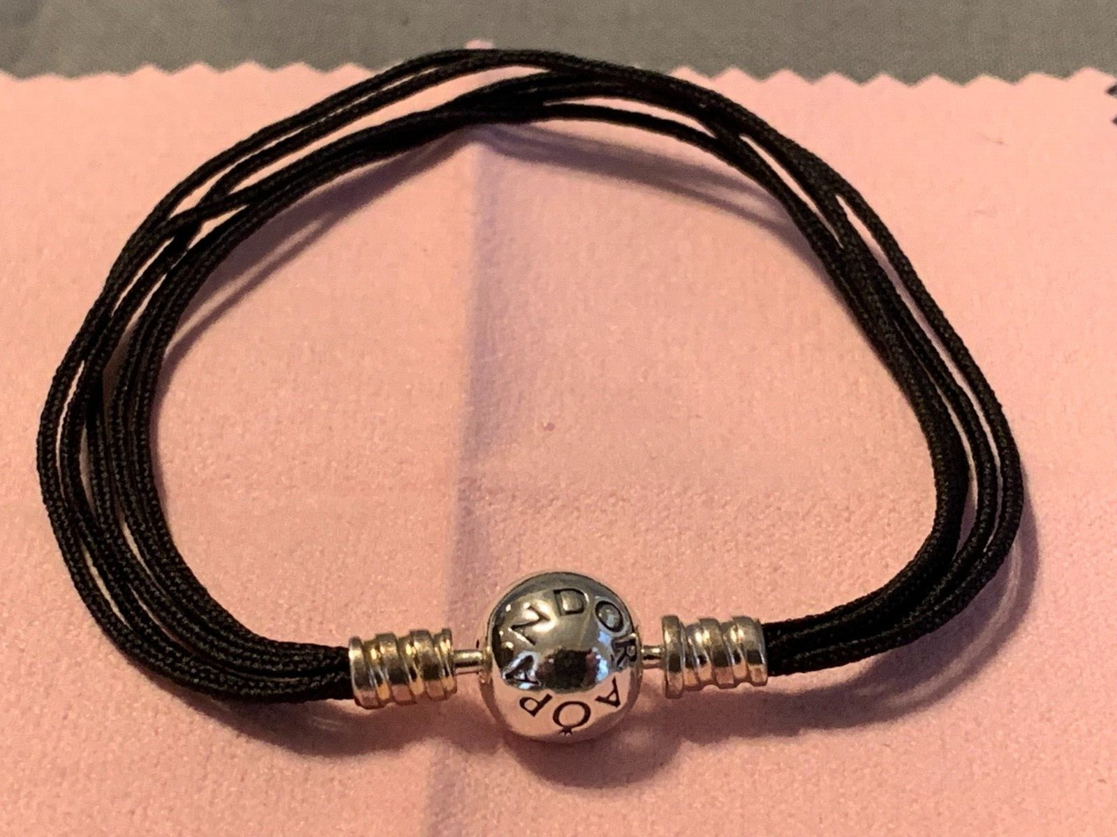 Authentic Pandora Black Multi Strand Cord Bracelet 590715CBK-M NEW 20 CM / 7.9″
